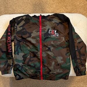 Kids Nike Air Jordan Camouflage Jacket with Red Accents